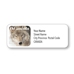 Canadian Wildlife Mailing Labels – Canadian Timber Wolf (Grey Wolf)