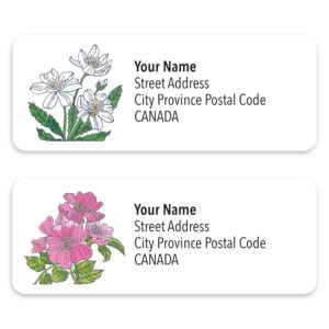 Canadian Floral Emblems Personalized Mailing Labels