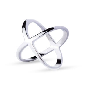 X-Shape Scarf Ring - Silver