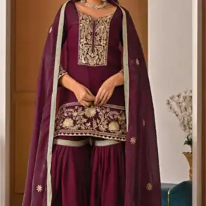 Heavy Fendy Silk Plazzo with Embroidery Work