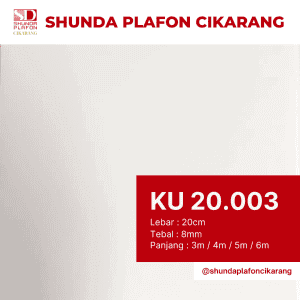 Plafon PVC Putih Polos KU 20.003 (Shunda Plafon)