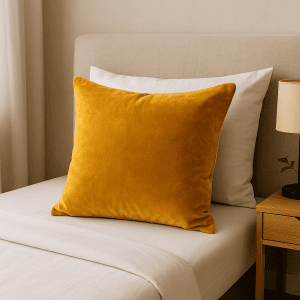 Cojín Decorativo Terciopelo Mostaza