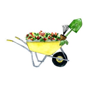 wheelbarrow garden tattoo