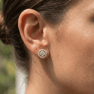 Round diamond stud Earring