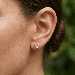 Heart diamond stud Earring
