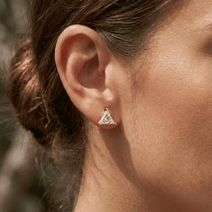 Trilliant diamond stud Earring
