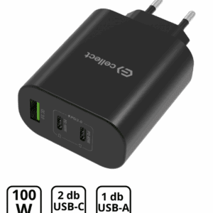 Hálózati gyorstöltő adapter 100W, Fekete