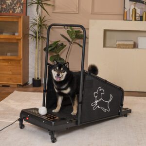 pet treadmill for indoor exercise with non-slip running surface and safety design