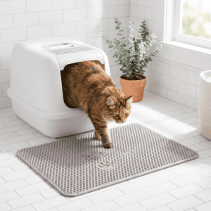 Premium gray cat litter mat trapping litter — Petsy clean home cat essentials