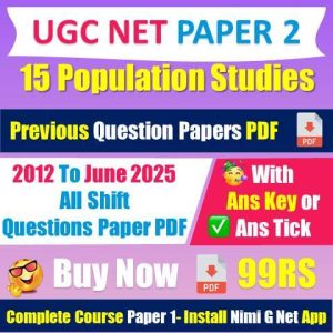 Ugc Net Population Studies Question Paper 2025 Download
