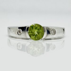 14kw Peridot and Diamond Ring