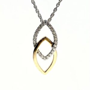 14k Two-Toned Necklace with .20ctw Diamond Pendant