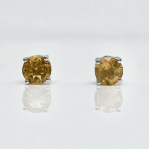 14kw 1ctw Citrine Stud Earrings