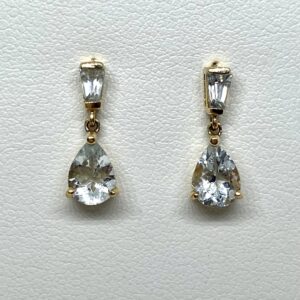 14ky Aquamarine Dangle Earrings