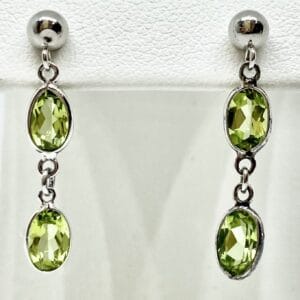 14kw Peridot Dangle Earrings