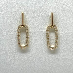 14ky .19ctw Diamond Paperclip Earrings