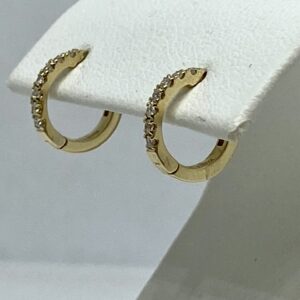 14ky .12ctw Diamond Hoop Earrings