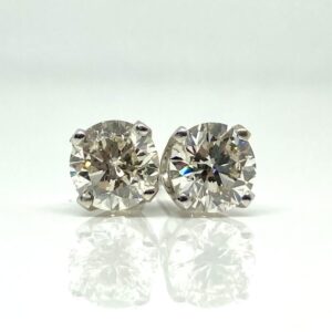 14k White Gold 1.42ct SI2 I Natural Diamond Studs