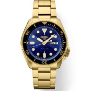 Seiko 5 Sports Navy Dial Gold Tone