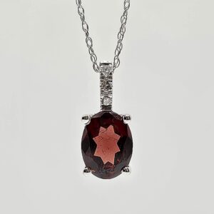 10k Garnet and Diamond Necklace