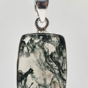Sterling Silver (925) Moss Agate Necklace