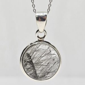 Sterling Silver (925) Tourmalated Quartz Necklace