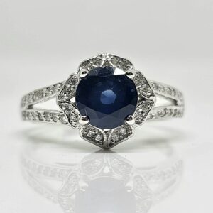 14kw 1.65ct Sapphire and Diamond Ring