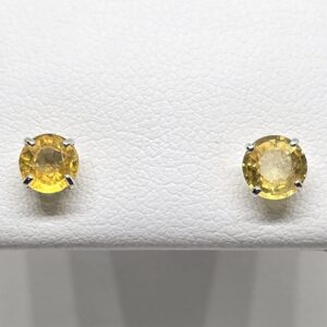 14k 1.24ctw Yellow Sapphire Studs