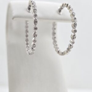 14k In/Out Diamond Hoops