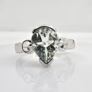 Sterling Silver 1.50ct Green Amethyst Ring