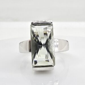 Sterling Silver 4.50ct Green Amethyst Ring