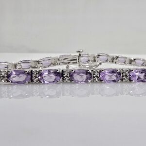 Sterling Silver 8.82ctw Amethyst Bracelet