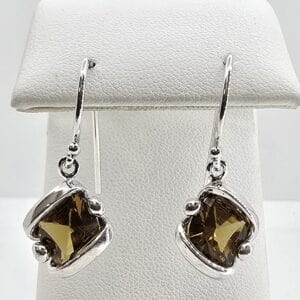 Sterling Silver 4.97ctw Chocolate Quartz Earrings