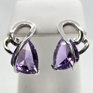 Sterling Silver 2.02ct Amethyst Earrings