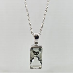 Sterling Silver 2.20ct Green Amethyst Necklace