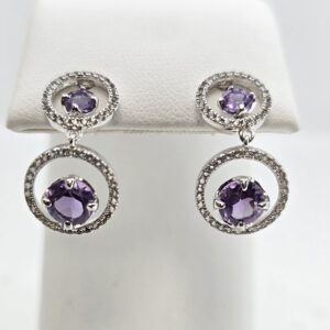 Sterling Silver 2.08ctw Amethyst and Topaz Earrings