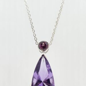 Sterling Silver 7.20ct Amethyst and Garnet Necklace