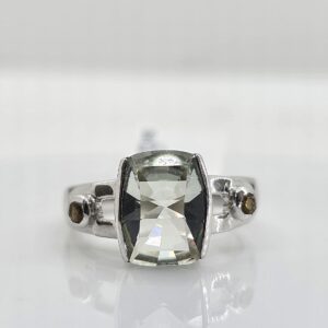 Sterling Silver 2.70ct Green Amethyst Ring