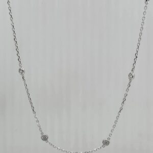 Sterling Silver (925) 1ct Lab Grown Diamond By The Yard Necklace