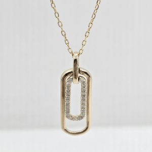 10k Diamond Paperclip Necklace