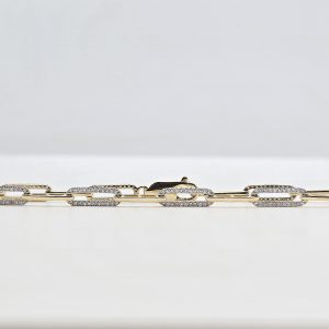 14k .50ctw Diamond Paperclip Bracelet