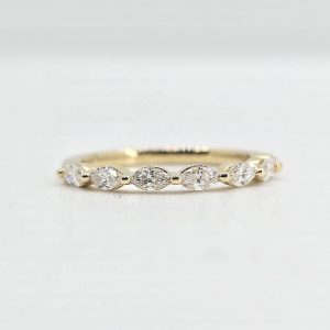 14k .50ctw Marquise Prong Wedding Band