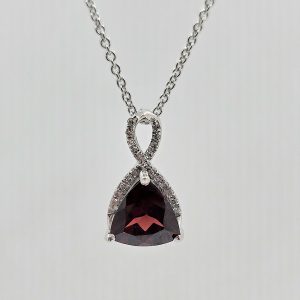 10k 1.23ct Garnet and Diamond Necklace