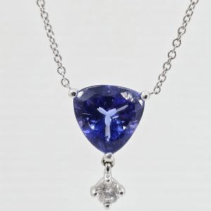 14k 2.07ct Tanzanite and Diamond Necklace