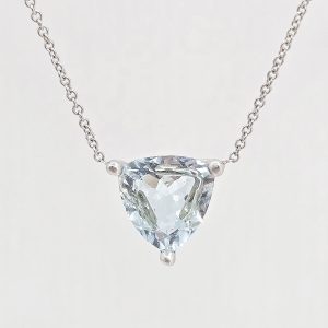 14k 1ct Aquamarine Station Necklace