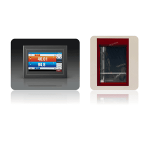 Control panel and front view of a temperature humidity test chamber for precise environmental monitoring