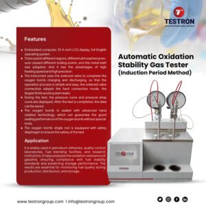 Oxidation stability gas testing machine induction period method setup