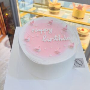 Bánh Sinh Nhật Màu Hồng Pastel the cati cake hà nội