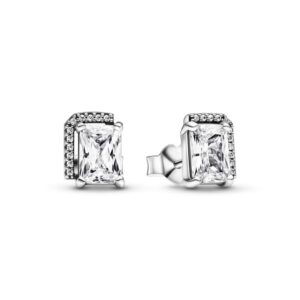 Сережки Pandora "Блискучий прямокутник з ореолом" 292380C01