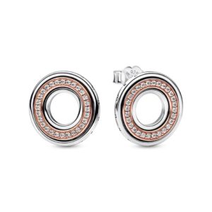 Сережки Pandora двоколірні "Сяюче коло" 282780C01